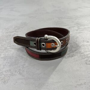 Vintage Fossil Genuine Leather Multicolor Belt Women's Medium